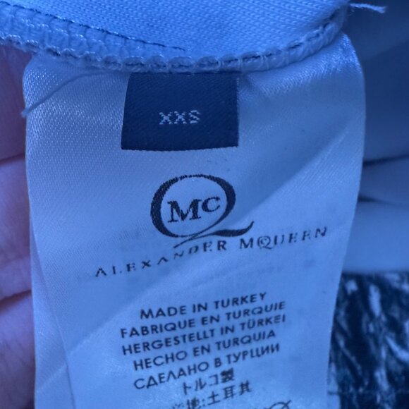 McQ Alexander McQueen Womens Black & White Printed Bodycon Dress Short Sleeves X - Picture 5 of 7